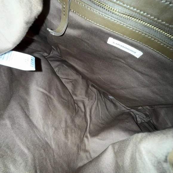 NWT Anthropologie Olive Green Leather BOHO style bag - Picture 4 of 4